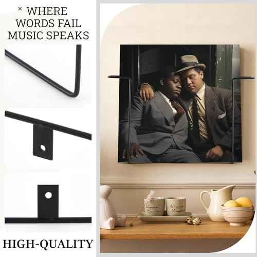 4 Pcs Vinyl Record Shelf Wall Mount,12 Inch Metal Wire Wall Mounted Vinyl Record Storage, floating Shelve, suitable for Bedroom, Living Room (Black)