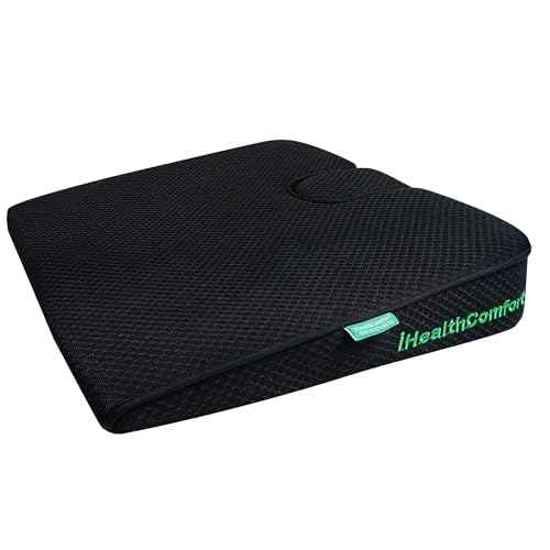 IHEALTHCOMFORT(19.7¡¿17.7inches Extra Large Sciatica Seat Cushion for Office Chair,Oversized Car and Truck Seat Cushion,U-Cut Long Sitting Pain Relief Chair Pad