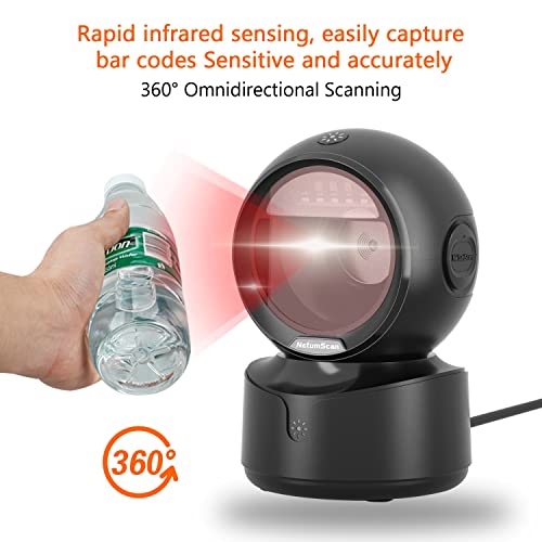 NetumScan USB Desktop Barcode Scanner Omnidirectional QR & 1D/2D Code Reader