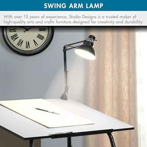 Studio Designs Swing Arm Lamp with 13-watt CFL Bulb, Black