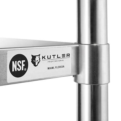 KUTLER Stainless Steel Table 24 x 60 Inches, NSF Heavy Duty Commercial Kitchen Prep and Work Table with Undershelf for Restaurant, Hotel, Home