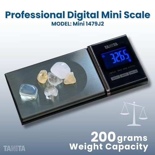 Tanita Mini Digital Scale 200g - Jewelry & Precision Pocket Scale with Blue Backlit Display