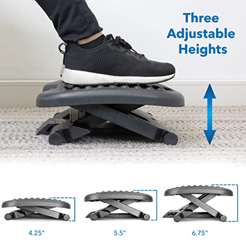 Mount-It! Adjustable Foot Rest with 3-Position Pedal and 30° Tilt — Under-Desk Comfort