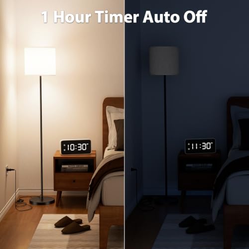 Keepsmile Ink-Black Dimmable Floor Lamp with Remote & Foot Switch, 12W LED Bulb