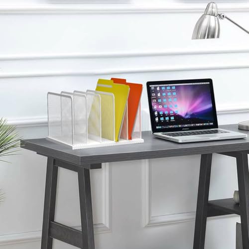 Kuntine.B White 5-Section Upright Desk File Organizer - 1 Pack
