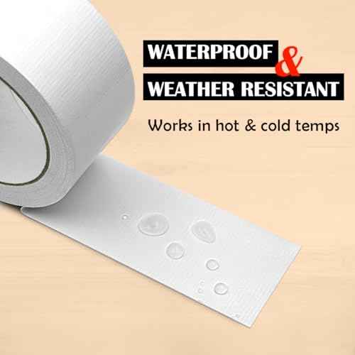 White Duct Tape Heavy Duty: 3 Rolls 2''x20yd Wide Waterproof Outdoor Duck Furniture Repair Tape Bulk - Strong Adhesive Weather UV Resistant No-Residue Masking Tapes Patterns Variety Pack (White)