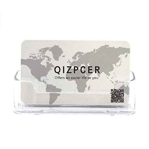 4 Pack Clear Plastic Business Card Holder,Acrylic Business Card Display for Desk Business Card Stand