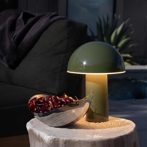 Brightech Celia 10" Green Touch-Controlled Cordless Dimmable LED Table Lamp