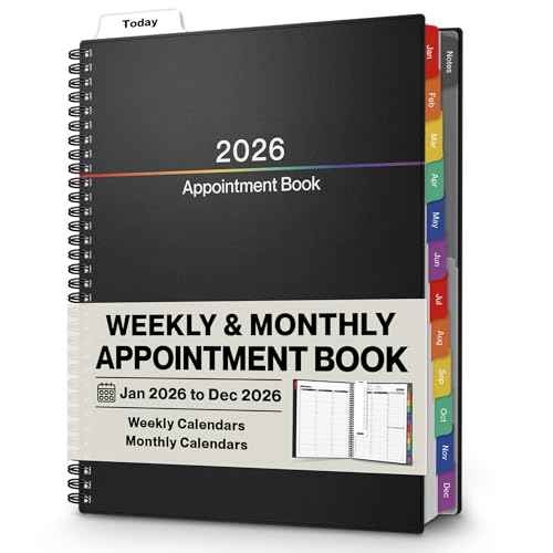 Dunwell Daily Planner 2026, 8.5x11 Appointment Book, 15-Min Hourly Schedule, Jan to Dec 2026, Large Planner with Colorful Tabs, Premium Paper Quality with Notes