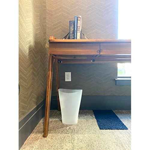 Rubbermaid Spa Works Compact Contemporary Style 9 Quart Indoor Open Vanity Home Trash Container White