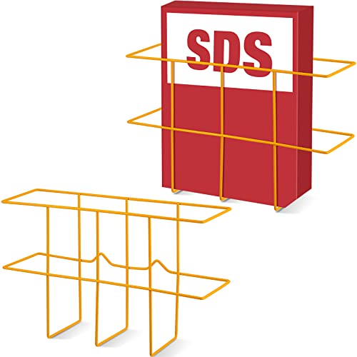 Nuenen 2 Packs MSDS Binder Holder Wall Mount MSDS Binder Rack Mounting Wire 3 Ring Storage for File Magazine Book Sheet Organizer Safety Display Office Home, 13.78 x 8.66 x 4.33 Inch