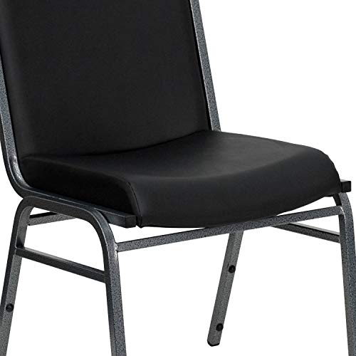 Flash Furniture Hercules Series Heavy Duty Stack Chair, Set of 1, Black Vinyl