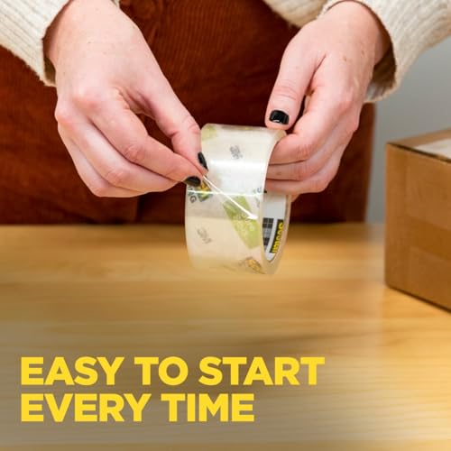 6 Rolls Scotch Sure Start Packing Tape - 1.88 in x 800 in, Easy-Start, Durable Seal