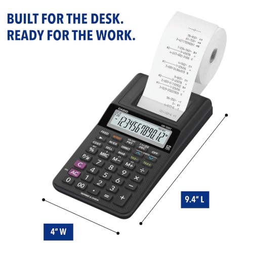 Casio HR-10RC Mini Desktop Printing Calculator - Black, Business & Office