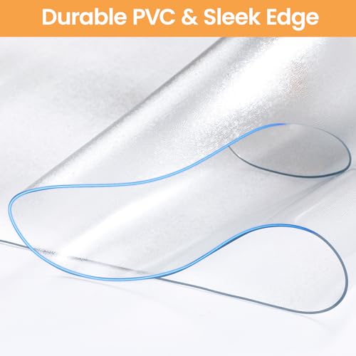 Yecaye Desk Chair Mat for Hardwood Floor, Office PVC Computer Chair Mat, Floor Protector for Rolling Chairs (Transparent, 48" x 60")