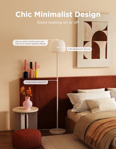 Govee Halo Gradient RGBIC Floor Lamp - White Corner Smart Light for Bedroom