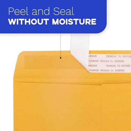 10x13 Catalog Envelopes Self Seal 100 Pack, Goefun 80GSM Paper Large Yellow Brown Manilla Envelopes with Peel and Seal Flap for Mailing, Organizing and Storage