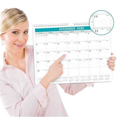Calendar 2026, 12 Months from January 2026 to December 2026,11.5" x 14.6", with Julian Date