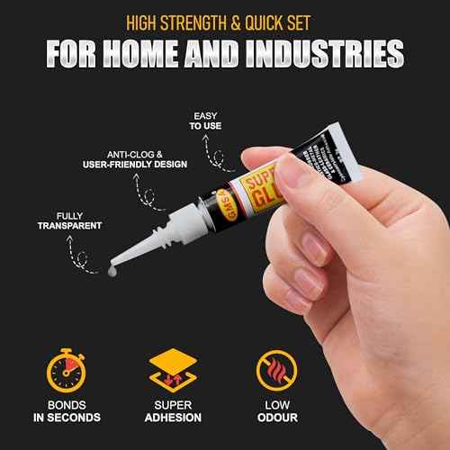 4 Pack Super Glue All Purpose, Fastest & Toughest Adhesive 3g Instant Repair Unbreakable Bond, Strong Superglue Liquid for Hard Plastic, Rubber, Metal, Leather, Ceramics, Wood, DIY Craft