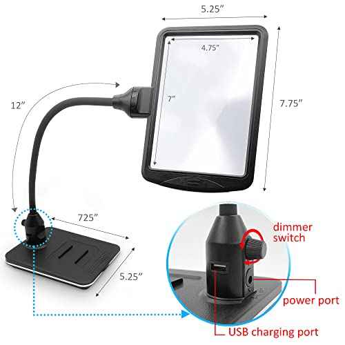 4X Gooseneck Magnifying Lamp Lighting with 28 SMD LEDs, Table Desktop Stand Magnifier Hands-Free for Hobby, Sewing, Crafts, Close Work, etc.