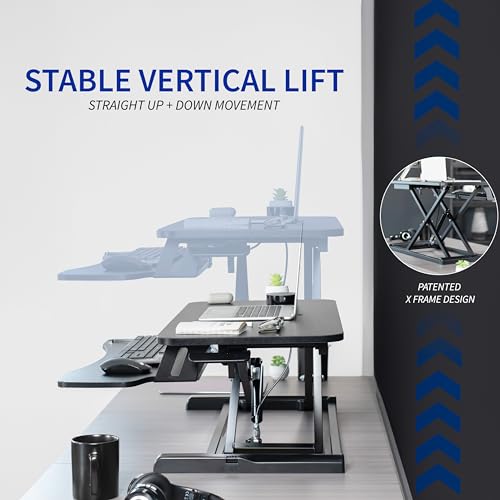 VIVO 32-inch Black Standing Desk Converter - Sit-Stand Adjustable Riser