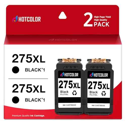 PG-275XL Black Ink Cartridges Replacement for Canon 275 Black Ink for Canon Ink 275 and 276 for Canon 275 and 276 Ink cartridges 275XL for Canon TR4720 TS3522 TR4700 TS3500 TR4722 (2 Black)