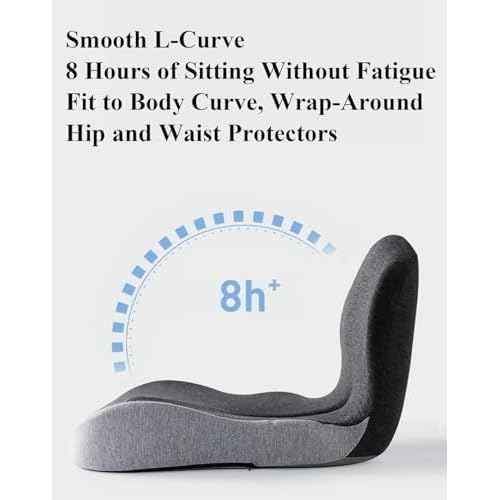 Back and Seat Cushion,Ergonomic Memory Foam L-Shaped Integrated Seat Cushions with Adjustable Strap,Ultra Breathable Non-Slip Design for Office Chair,Car,Wheelchair (Black)