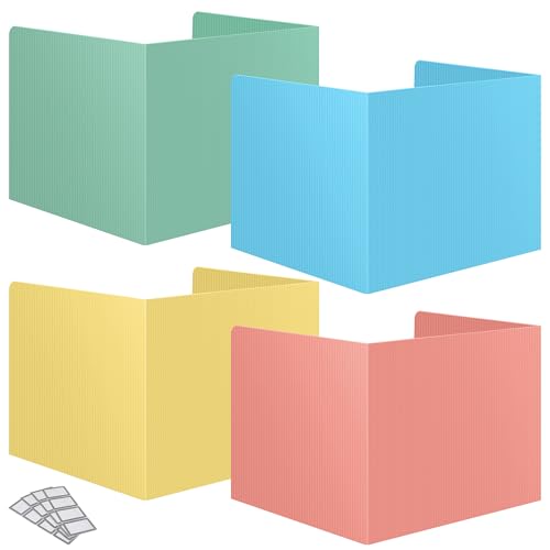 16 Pack Desk Privacy Folders for Students Desk Divider - Designer Pastel Color Privacy Folders for Students - Easy to Clean Strong Plastic Privacy Shield Desk Dividers for Students Classroom Supplies