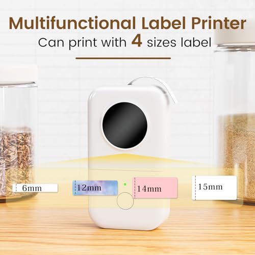 Phomemo D30 Mini Bluetooth Label Maker with White Tape Portable Printer