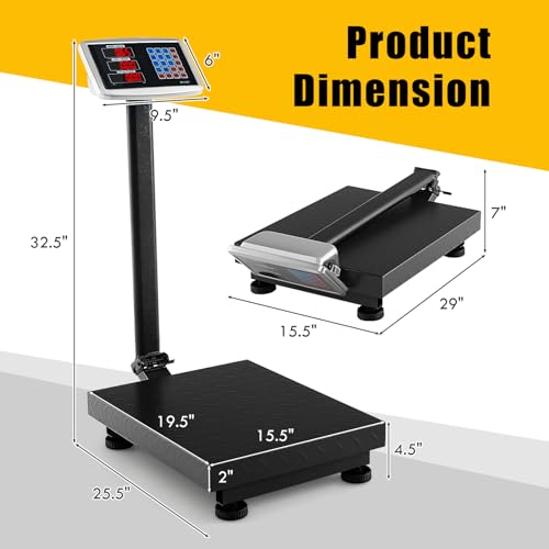 Giantex Digital Floor Scale Black 660lbs Heavy Duty Shipping & Postal Weighing