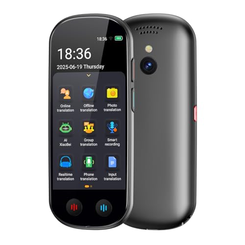 FLTIDUNDI Grey AI Language Translator Device 150+ Languages Offline & Online