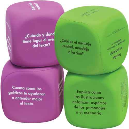 Really Good Stuff Cubos de comprensi?n (Common Core Comprehension Cubes) ? Set of 4 Interactive Foam Dice ? Students Roll, Respond, and Record Answers to Standards-Based, Text-Dependent Questions