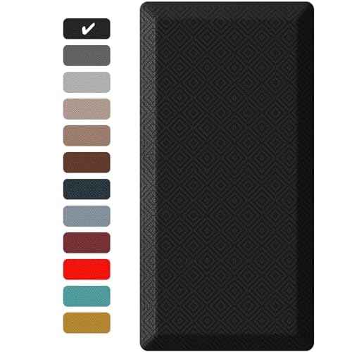 Ophanie Kitchen Mats for Floor, 3/4 inch Thick, 20x39 Anti Fatigue Cushioned Mat, Kitchen Rugs, Waterproof, Comfort Ergonomic Standing Mat for Office, Home, Sink, Black Non-Slip Ridged Bottom