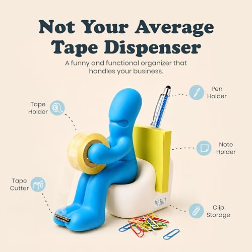 Blue Butt Tape Dispenser – Funny Desk Accessory & Gag Gift, Butt Supplies