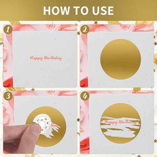 50 Pieces Scratch Off Sticker Labels 2 inch for Scratch Off Stickers Lottery Tickets DIY Raffle Card Creating (Gold, Round 2inch)