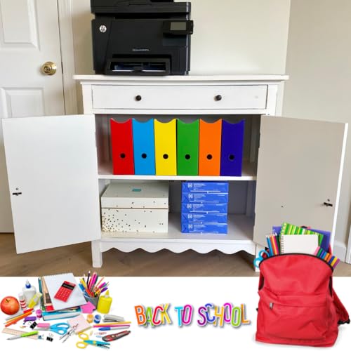 Set of 6 Multicolor Magazine File Holders - Office Desk Organizer, 4-inch Wide, Reinforced Front Panel