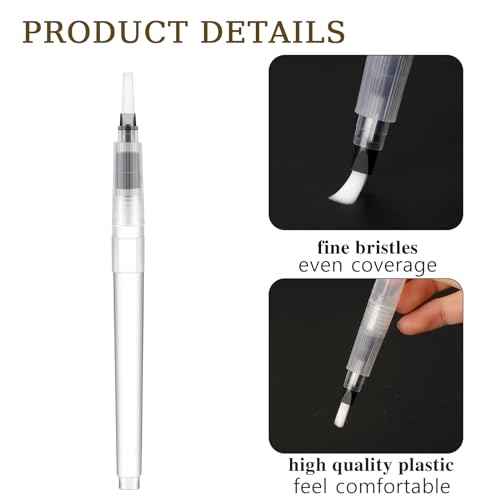 6 Pcs Envelope Moistener Letter Sealer Envelopes Sealer Pencil Style Envelope Moistener, Stamp Moistener with Nylon Brush Head Stamp Mailing Envelope Licker for Office Classroom, Clear
