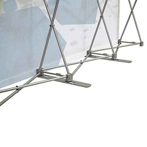 Vispronet 9.8ft x 7.4ft Pop-Up Tension Fabric Trade Show Display Booth Frames with White Fabric and Carrying Case ? Flame Retardant, Premium Polyester Fabric