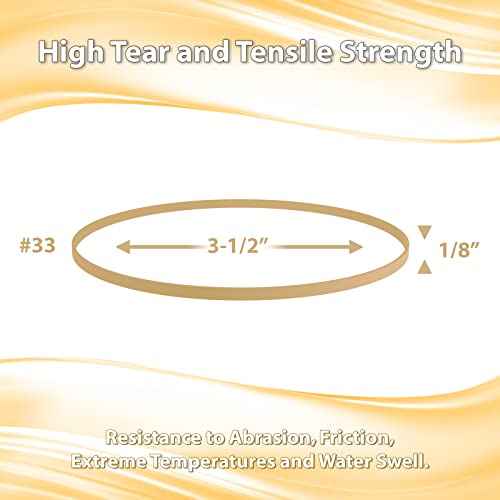 Rubber Bands Size 33-5 lb. (3000 Pack) Bulk Pack Made in USA - Tan Color - 3.5 X 1/8 inches RubberBands