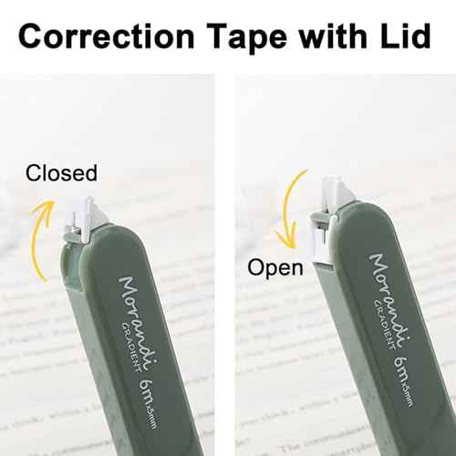 5 PCS Correction Tape with Lid, Easy to Use Correction Tapes, White Applicator for Instant Corrections