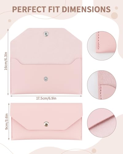 Pink Reusable Leather Cash Envelope Wallet for Men & Women, Budget Organizer
