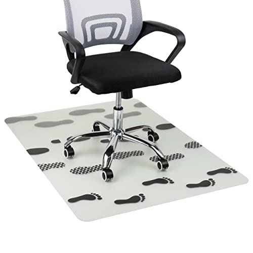 Mind Reader Office Chair Mat for Carpet, Under Desk Protector, Polycarbonate, 35.25" L x 47.25" W x 0.0625" H, Clear with Black Art