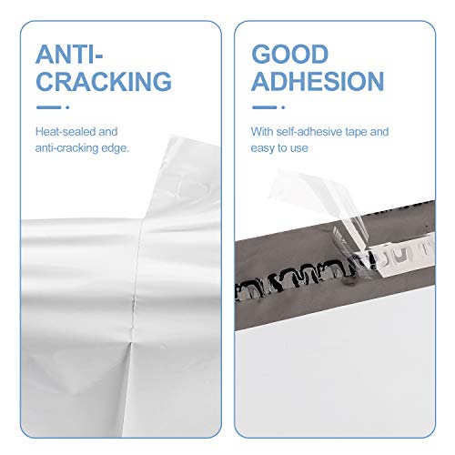 White Poly Mailers 12x15.5 inches - 100 Pack Shipping Bags for Clothes