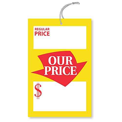 SmartSign Pack of 250 Regular and Special Price Tags with Strings | 3.25" x 5", 12 pt Cardstock, Write-On