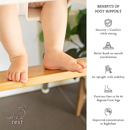 Nibble and Rest Woodsi Footsi Bamboo Footrest for IKEA Antilop High Chair - Height Adjustable