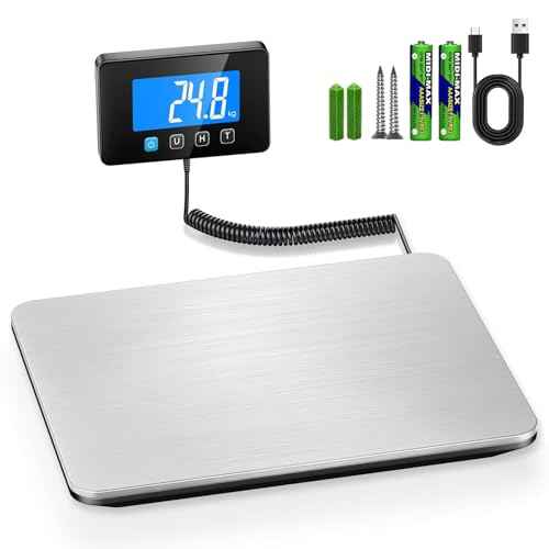 440lb Luggage Scale Accurate to 0.35oz, Heavy Duty Digital Shipping Package Weight Scale with LCD, Tare/Hold, USB & Battery Powered, for Father's Day, Small Business, Warehouse & Home Use