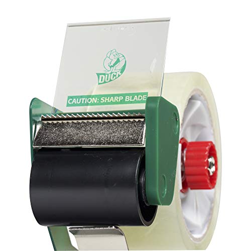 Duck Brand Tape Gun with Foam Handle – Hand Dispenser + 1 Roll Clear Packing Tape