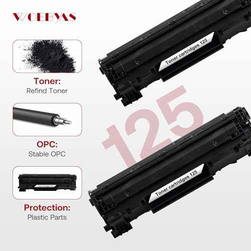 125 CRG125 Toner Cartridge Replacement for Canon 125 CRG-125 3484B001 Work with ImageCLASS LBP6030w LBP6000 MF3010 LBP3100 Printers(4XL-Pack,Black)