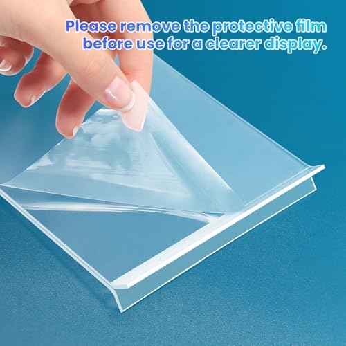 Acrylic Sign Holder 4x6, 15 Pack Clear Double Sided Menu Vertical Display Stand, Desktop Paper Holder Suitable for Restaurants, Office, Store, Show Fair