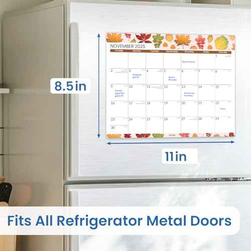 SUNEE Magnetic Calendar for Refrigerator 2026-2027 from October 2025 to June 2027, Fridge Calendar Magnet 21 Months for Family, 8.5"x11" Monthly Wall Calendar, Seasonal